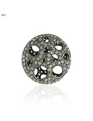 20*7mm .925 Sterling Silver Diamond Pave Disc Connector Bead Jewelry