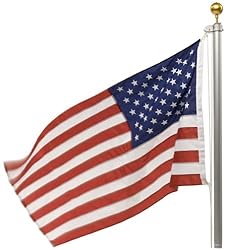 Valley Forge 20-Foot Aluminum Flag Pole With 3-Foot x 5-Foot Nylon Flag With Sewn Stripes and Embroidered Stars