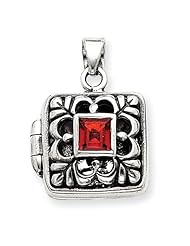 Sterling Silver Garnet Locket