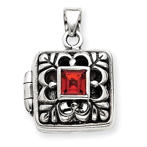 Sterling Silver Garnet Locket