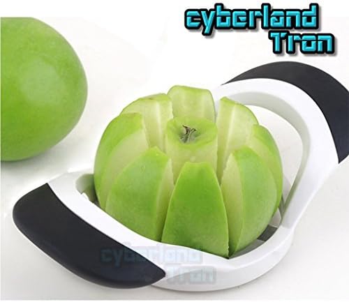 [LIFETIME GUARANTEE] CyberlandtronTM New Professional Stainless Steel Apple Slicer and Apple Corer Provides 8 Slices Heavy Duty Commercial Grade (Black)