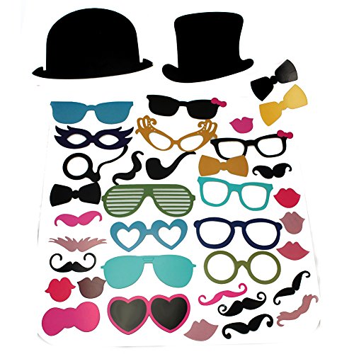 36 Pcs Photo Booth Props Glasses Hat Mustache Lip Wedding Party Mask Decor New