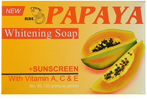 Original RDL Papaya Skin Whitening Soap plus Sunscreen w/ Vitamin A, C & E - 135 grams