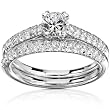 3/4ctw Round Brilliant Diamond Wedding Rings Set in 14kt White Gold