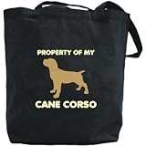 Canvas Tote Bag Black  Property Of My Cane Corso  Dog