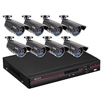 Q-See QC448-840-5 8-Channel Surveillance System with 500 GB Hard Drive and 8 Weatherproof Color CCD Cameras, Black