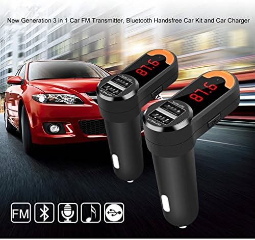 Car MP3 Player, FLYMAY Wireless Car Bluetooth FM Transmitter with Stereo Bluetooth Hands free Call/Music Function, Dual USB Ports(5V/3.1A)