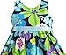 Sunny Fashion Girls Dress Blue Belt Flower Print Party Sundress