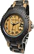 Tense Wood Mens Watch Two-Tone Date Time Hypoallergenic G4100DM(Light Face)