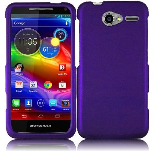 Purple Hard Case Snap On Rubberized Cover For Motorola Electrify M XT901