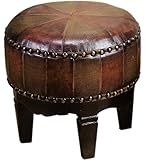 IMAGE OF HOME ACCENTS WOOD LEATHERETTE FOOT STOOL