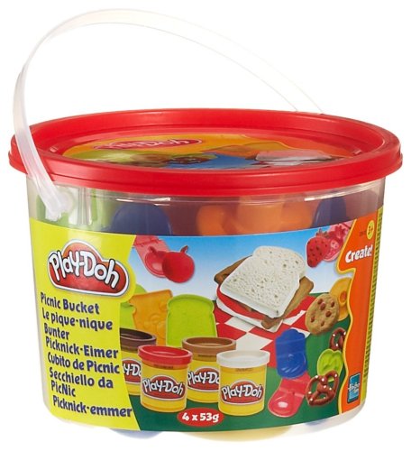 Play Doh 23413186 - Secchiello da picnic 4 colori, 53 g, forme