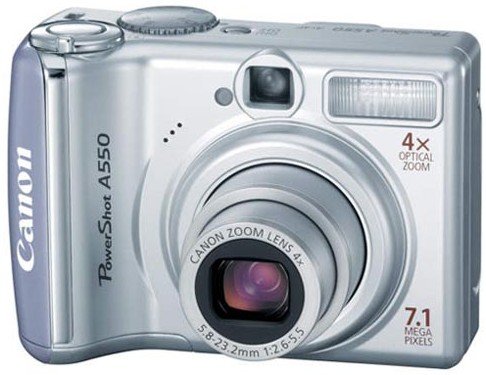 Canon PowerShot A550 7.1MP Digital Camera with 4x Optical Zoom