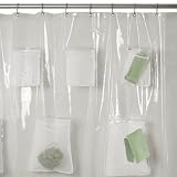 51GVvv5sh0L. SL160  Maytex Mesh Pockets Vinyl Shower Curtain, Clear