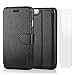 TANNC 16005-1020-10 Layered Dandy Leather Flip Wallet Stand Case with Card Slot and Screen Protector for iPhone 6 Plus/6S Plus - Black