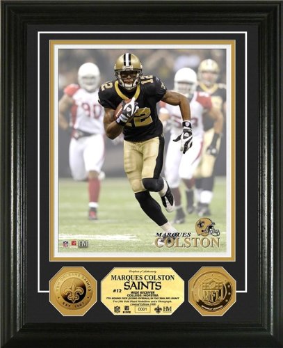 Marques Colston Framed 24KT Gold Coin New Orleans Saints Photo Mint
