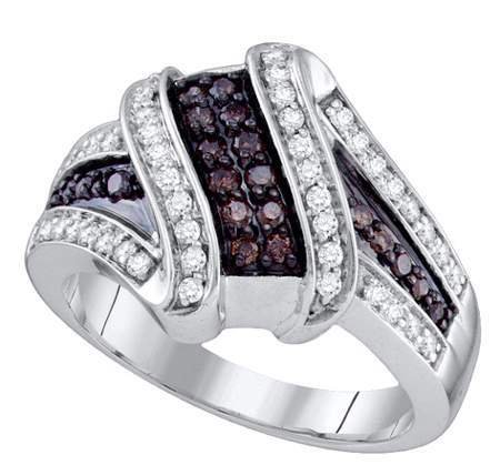 .55CT Diamond Ring in 14 Karat White Gold Featuring the Newest Diamond Color-Rich Luscious Chocolate