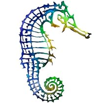 Seahorse Steel Wall Art Sculpture - Vibrant Colors Version
