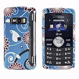 Sky Blue with Red Daisy Flower Design Snap on Hard Cover Protector Faceplate Skin Case for Verizon Lg Env3 Env 3 Vx9200 Vx-9200 + Belt Clip