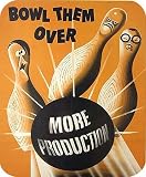 Bowl Them Over More Production Vintage World War II Two WW2 WWII USA Military Propaganda MOUSE PAD
