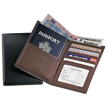 Royce Leather RFID Blocking Passport Currency Wallet Black
