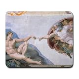 Michelangelo Creation of Adam Painting Mouse Pad