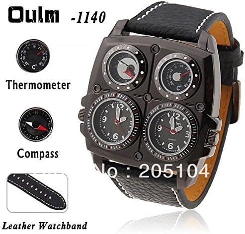 SunShine Day High Quality Brand Oulm Multi-Function Wild Military Watch 4 Clock For Male