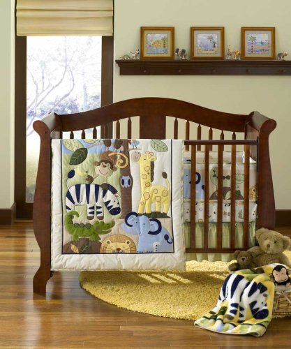 Just Born 4 Piece Crib Bedding Set in Animal Adventure