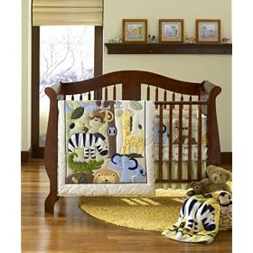 Just Born 4 Piece Crib Bedding Set in Animal Adventure