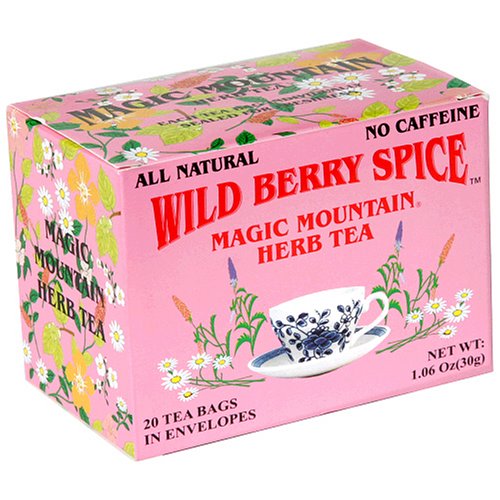 Magic Mountain Wild Berry Spice Herbal Tea, 20-Count Boxes (Pack of 6) by Magic Mountain