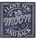 Gift Craft I Love You to The Moon Wall Plaque Chalkboard