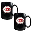 Cincinnati Reds MLB 2pc Black Ceramic Mug Set - Primary Logo by Great American Products