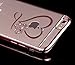 iPhone SE Case,iPhone 5S Case,ikasus Mini Love Heart Glitter Bling Crystal Rhinestone Diamonds Clear Rubber Rose Electroplate Plating Frame TPU Soft Silicone Bumper Case for iPhone SE & iPhone 5S 5