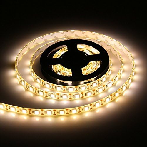 LED Strip Lights Battery Powered Rope Light Waterproof Flexible Ribbon Light SMD 5050 Tape Lighting - 2M/Warm White