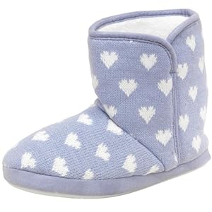 Board Angels Womens Heart Slipper Boots Lilac/White - Lilac/White - 7 UK 7 EUR 40