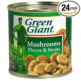 Green Giant Mushrooms Pieces & Stems, 4-Ounce Tins (Pack of 24)