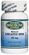 Natural Chelated Iron 25 mg by Vitamin Discount Center 100 Tablets