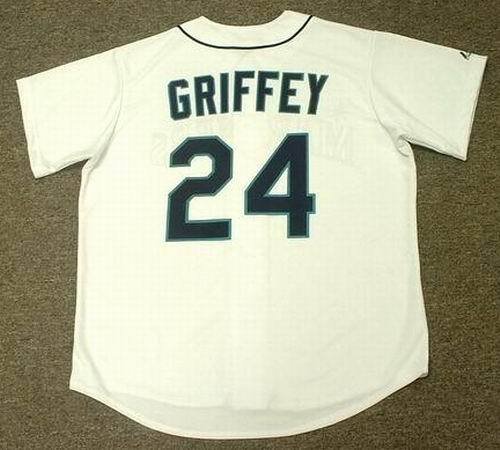 KEN GRIFFEY JR. Seattle Mariners 1997 Majestic Throwback Home Baseball Jersey, XL