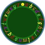 AlphaScript Rug, Green - Oval, by Joy Carpets