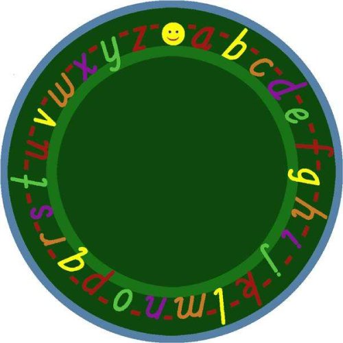 AlphaScript Rug, Green - Oval, by Joy Carpets