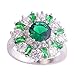 Psiroy Women's 925 Sterling Silver 5cttw Emerald Quartz Filled Ring