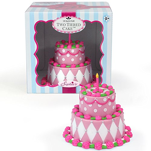 Tiered Doll Cake by Sophia s , Perfect for 18 Inch American Girl Doll Food, Doll Furniture & More! Doll Birthday Cake or Special Celebration Doll Accessories Food Cake
