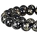 RUBYCA Round Druk Czech Crystal Pressed Glass Beads for Jewelry Making 8mm Strand (Black)
