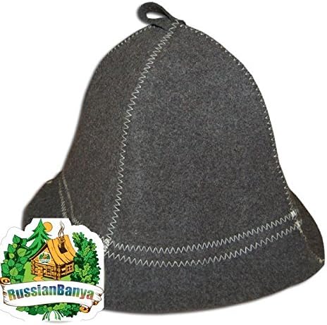 RussianBanya ® "Professional" hat for sauna, banya, bath, spa. Genuine polished wool. Double-layer 2x2mm. Color Brown