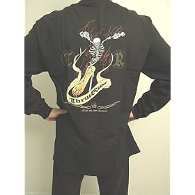 Thrill Ride Mens Skate Shirt , Skateboard Skeleton Long Sleeve Skateboard Shirt