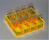 Peek-a-box 8 Compartments Pill Box Organizer Transparent Yellow- Made in the Usa