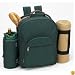 Brighton Picnic Backpack For Four w/Blanket (Green)