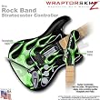 Metal Flames Green WraptorSkinz Skin fits Rock Band Stratocaster Guitar for Nintendo Wii, XBOX 360, PS2 & PS3 (GUITAR NOT INCLUDED)