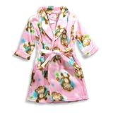 Gyrl Co - Toddler Girls Fleece Robe, Pink, Brown