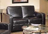 Loveseat Sofa Contemporary Style Espresso Bycast Leather